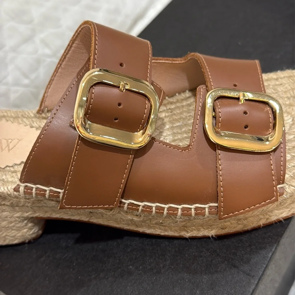 J.Crew Made-in-Spain block-heel espadrilles in leather CA017 sz 9 NEW